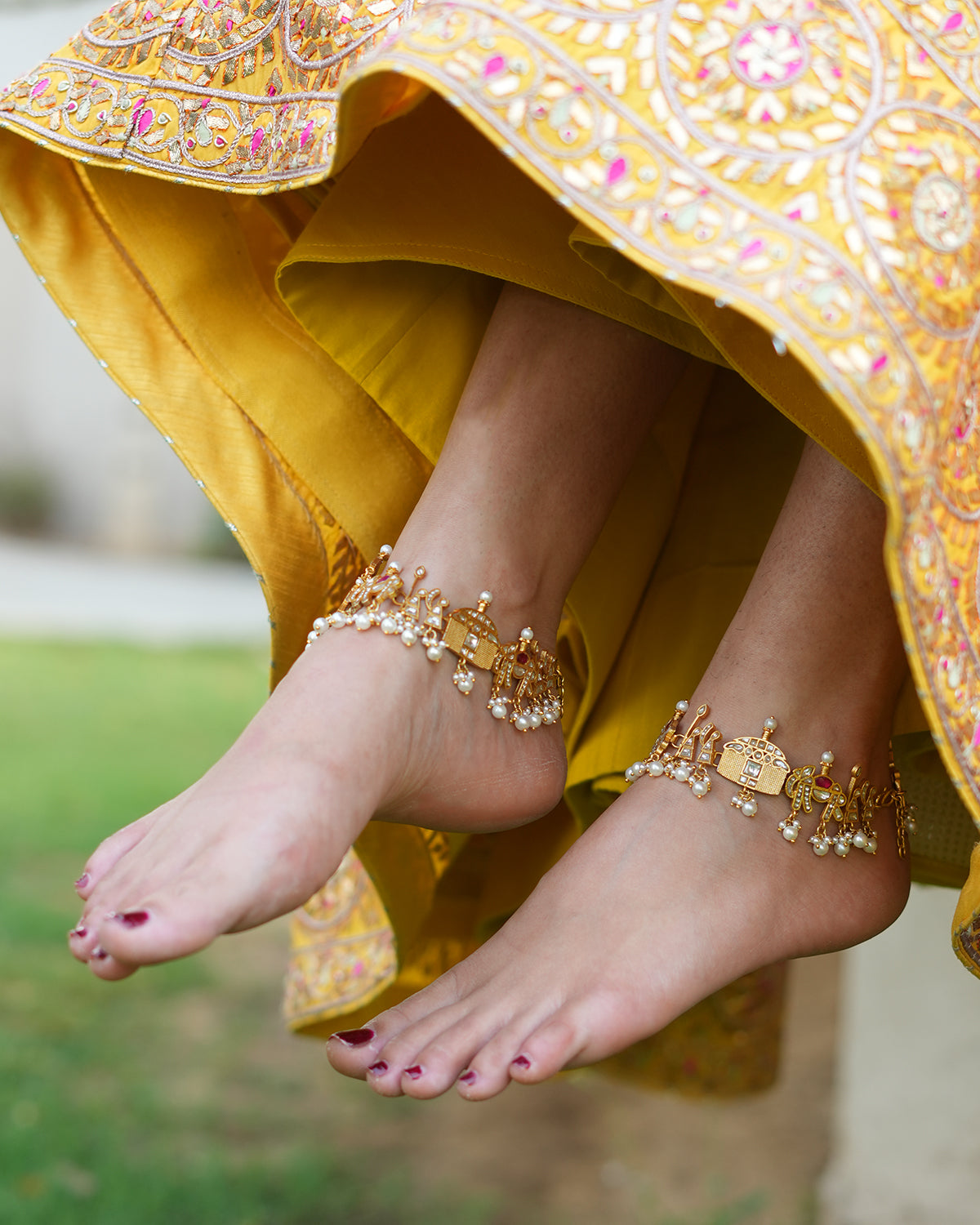 wedding silver anklets